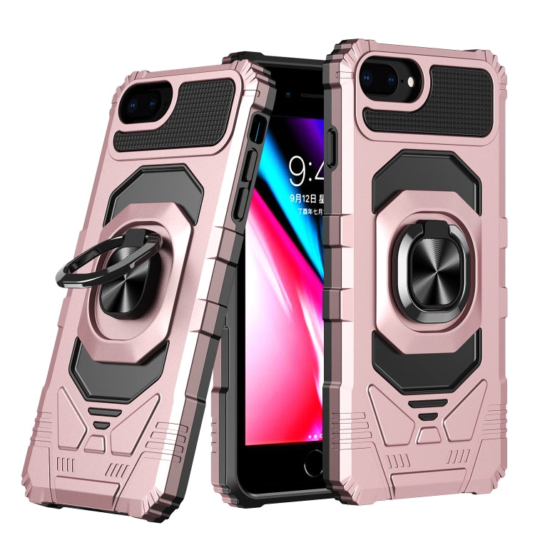 10 PCS Armor Magnetic PC + TPU Shockproof Case with 360 Degree Rotation Ring Holder For iPhone 8 Plus / 7 Plus