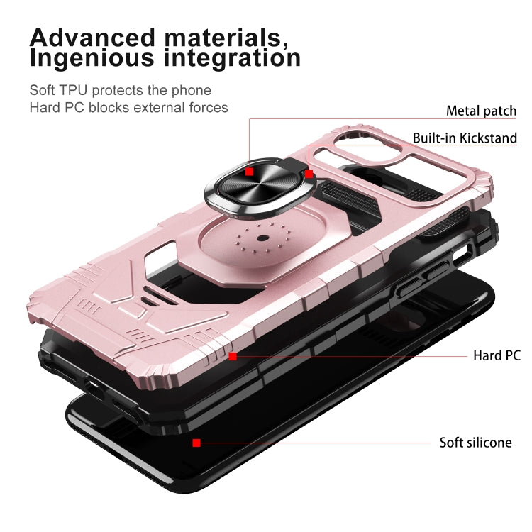 10 PCS Armor Magnetic PC + TPU Shockproof Case with 360 Degree Rotation Ring Holder For iPhone 8 Plus / 7 Plus