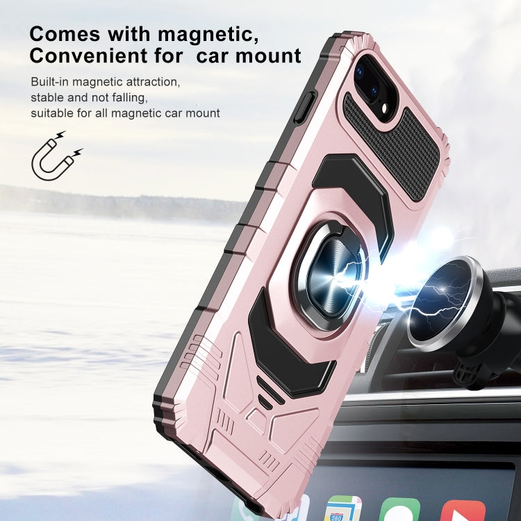 10 PCS Armor Magnetic PC + TPU Shockproof Case with 360 Degree Rotation Ring Holder For iPhone 8 Plus / 7 Plus