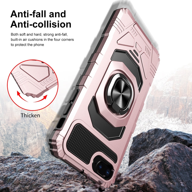 10 PCS Armor Magnetic PC + TPU Shockproof Case with 360 Degree Rotation Ring Holder For iPhone 8 Plus / 7 Plus