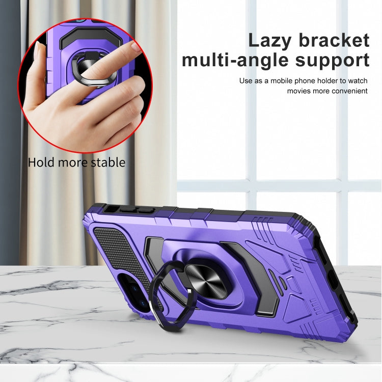 10 PCS Armor Magnetic PC + TPU Shockproof Case with 360 Degree Rotation Ring Holder For iPhone 8 Plus / 7 Plus