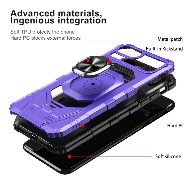 10 PCS Armor Magnetic PC + TPU Shockproof Case with 360 Degree Rotation Ring Holder For iPhone 8 Plus / 7 Plus