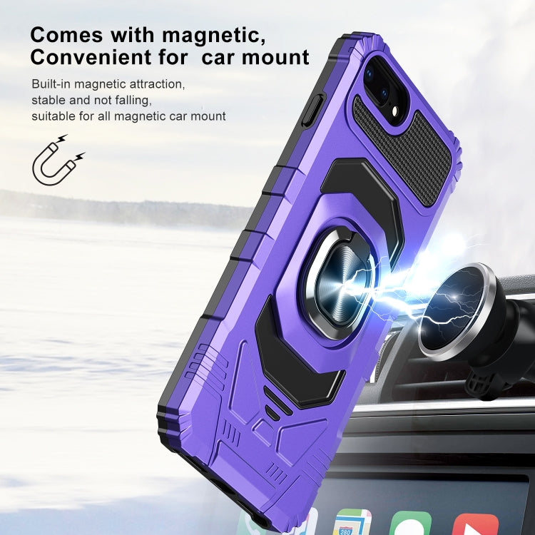 10 PCS Armor Magnetic PC + TPU Shockproof Case with 360 Degree Rotation Ring Holder For iPhone 8 Plus / 7 Plus