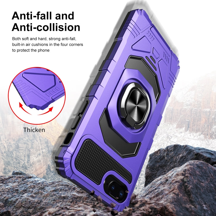 10 PCS Armor Magnetic PC + TPU Shockproof Case with 360 Degree Rotation Ring Holder For iPhone 8 Plus / 7 Plus