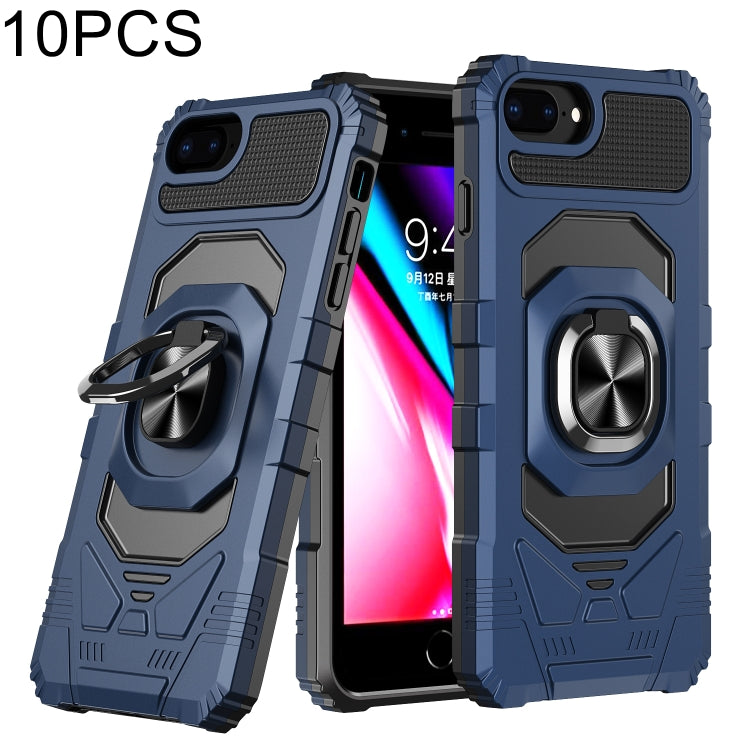 10 PCS Armor Magnetic PC + TPU Shockproof Case with 360 Degree Rotation Ring Holder For iPhone 8 Plus / 7 Plus