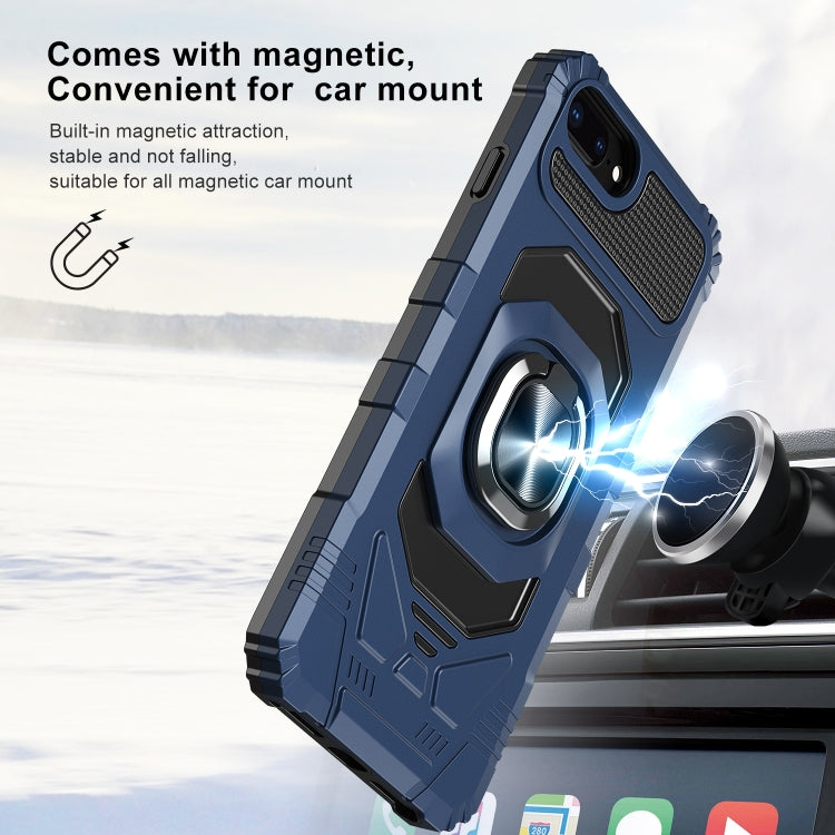 10 PCS Armor Magnetic PC + TPU Shockproof Case with 360 Degree Rotation Ring Holder For iPhone 8 Plus / 7 Plus