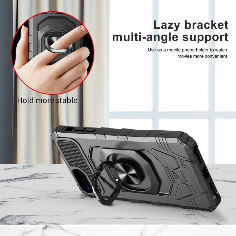 10 PCS Armor Magnetic PC + TPU Shockproof Case with 360 Degree Rotation Ring Holder For iPhone 8 Plus / 7 Plus