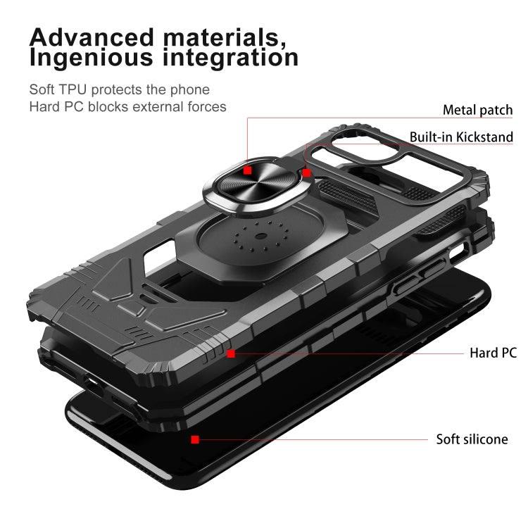 10 PCS Armor Magnetic PC + TPU Shockproof Case with 360 Degree Rotation Ring Holder For iPhone 8 Plus / 7 Plus