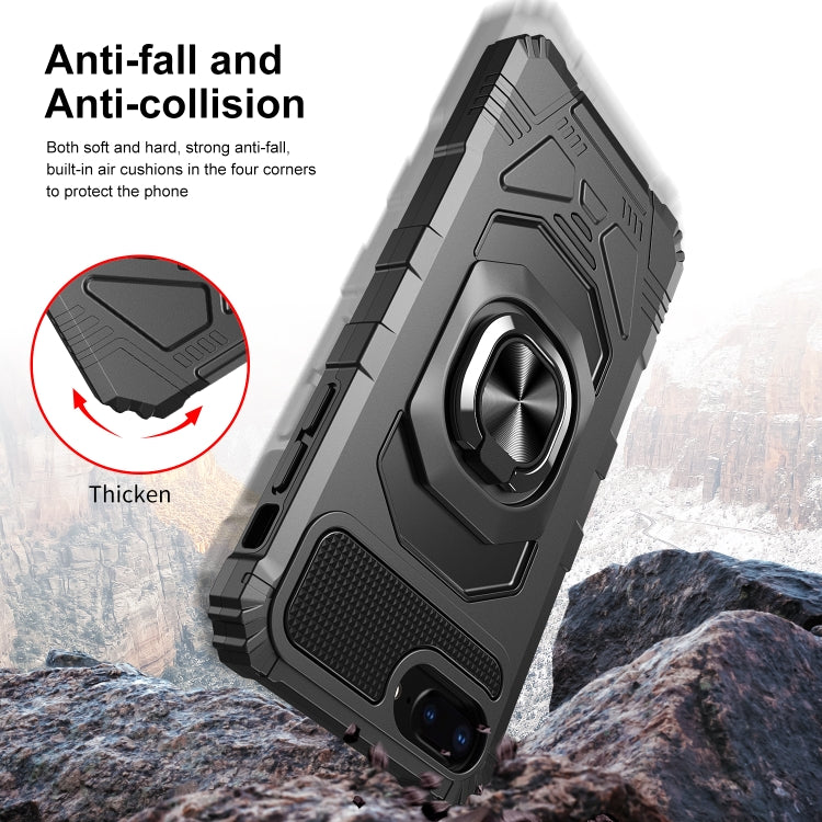 10 PCS Armor Magnetic PC + TPU Shockproof Case with 360 Degree Rotation Ring Holder For iPhone 8 Plus / 7 Plus