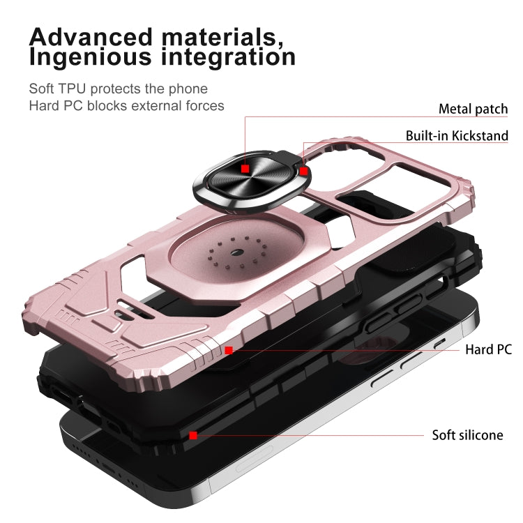 For iPhone 11 10pcs Armor Magnetic PC + TPU Shockproof Case with 360 Degree Rotation Ring Holder
