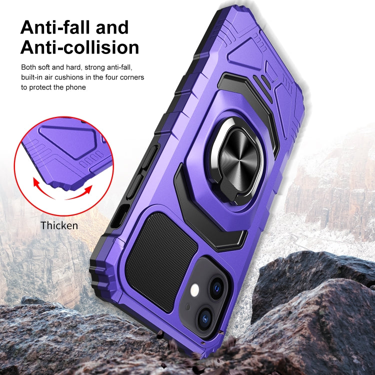 For iPhone 11 10pcs Armor Magnetic PC + TPU Shockproof Case with 360 Degree Rotation Ring Holder