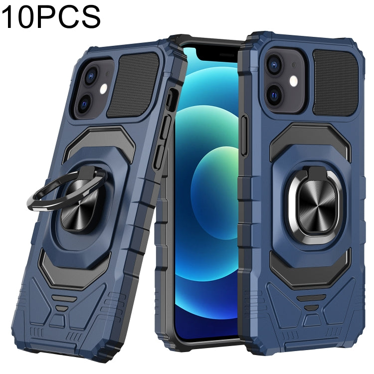 For iPhone 11 10pcs Armor Magnetic PC + TPU Shockproof Case with 360 Degree Rotation Ring Holder