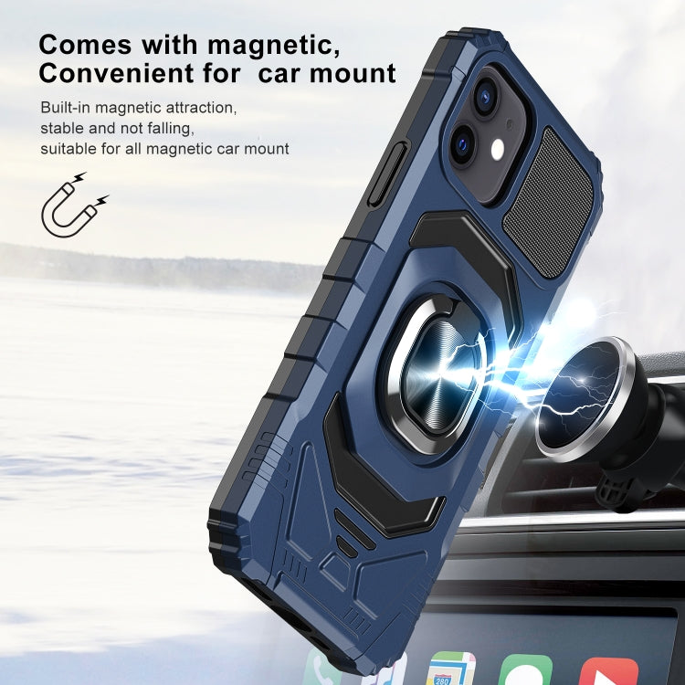 For iPhone 11 10pcs Armor Magnetic PC + TPU Shockproof Case with 360 Degree Rotation Ring Holder