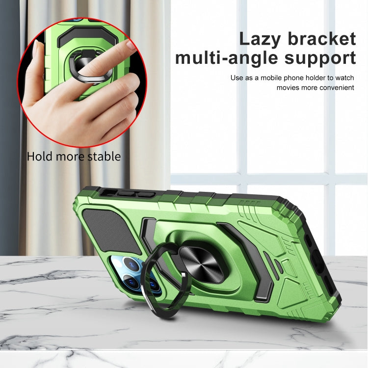 For iPhone 11 Pro 10 PCS Armor Magnetic PC + TPU Shockproof Case with 360 Degree Rotation Ring Holder