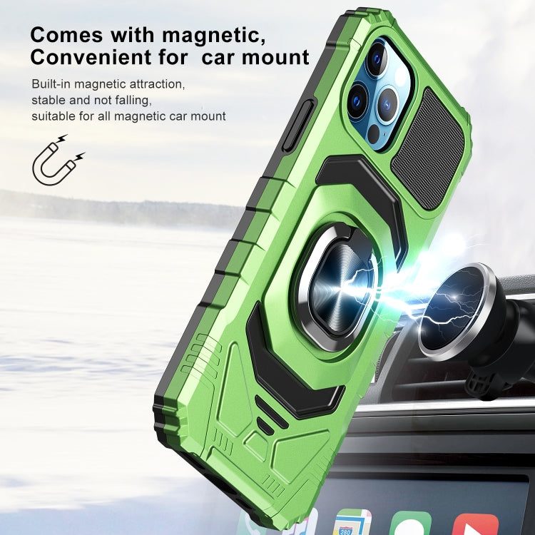 For iPhone 11 Pro 10 PCS Armor Magnetic PC + TPU Shockproof Case with 360 Degree Rotation Ring Holder