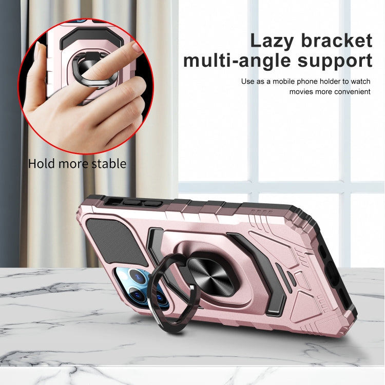 For iPhone 11 Pro 10 PCS Armor Magnetic PC + TPU Shockproof Case with 360 Degree Rotation Ring Holder