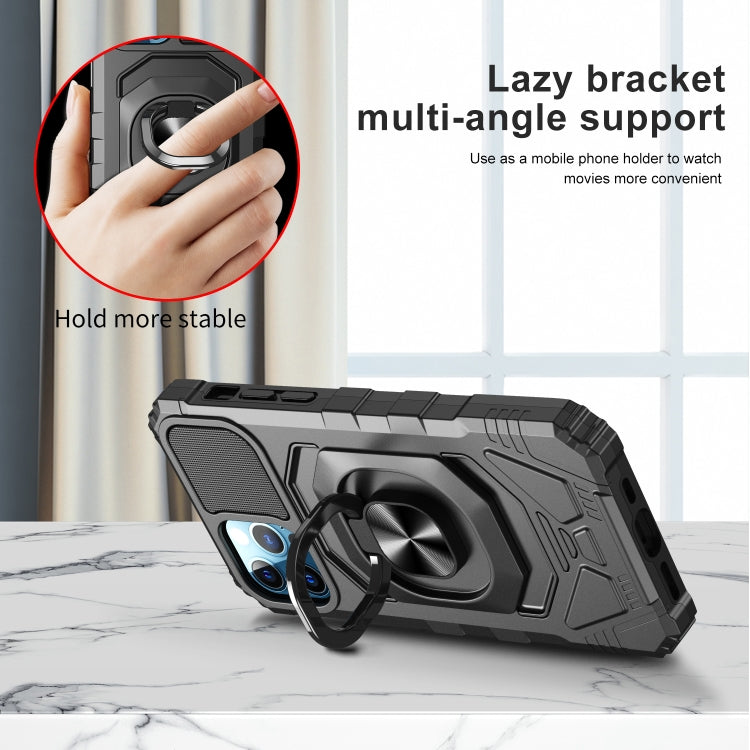 For iPhone 11 Pro 10 PCS Armor Magnetic PC + TPU Shockproof Case with 360 Degree Rotation Ring Holder