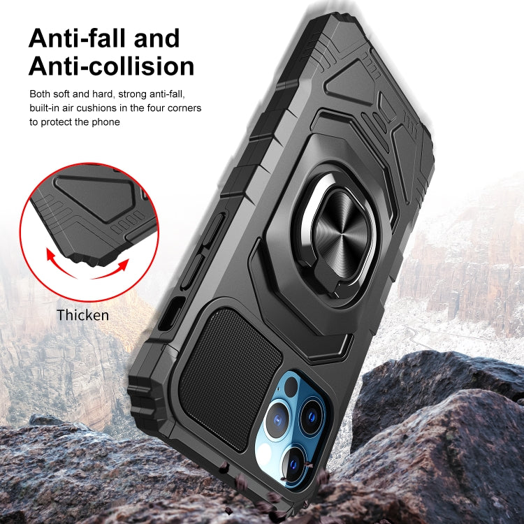 For iPhone 11 Pro 10 PCS Armor Magnetic PC + TPU Shockproof Case with 360 Degree Rotation Ring Holder