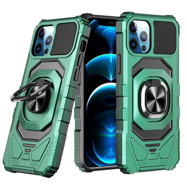 For iPhone 11 Pro Max 10 PCS Armor Magnetic PC + TPU Shockproof Case with 360 Degree Rotation Ring Holder