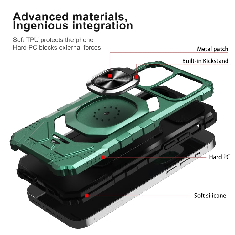 For iPhone 11 Pro Max 10 PCS Armor Magnetic PC + TPU Shockproof Case with 360 Degree Rotation Ring Holder