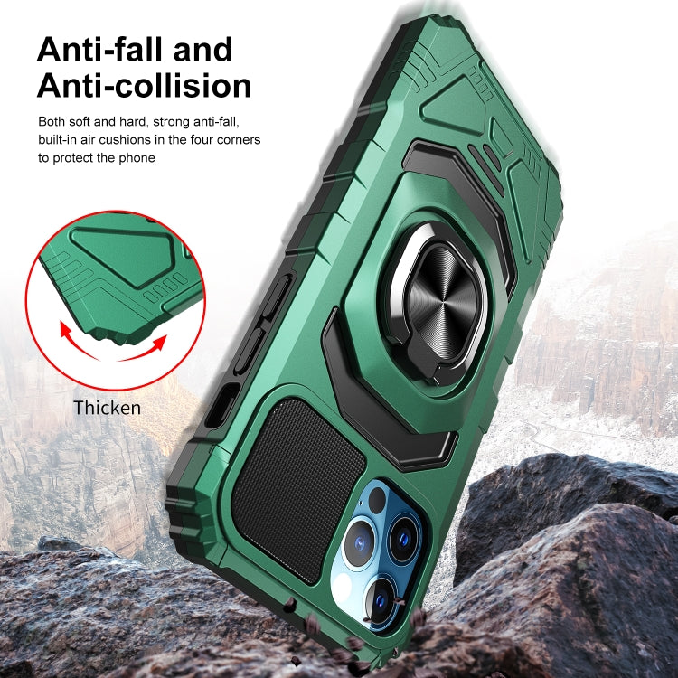 For iPhone 11 Pro Max 10 PCS Armor Magnetic PC + TPU Shockproof Case with 360 Degree Rotation Ring Holder