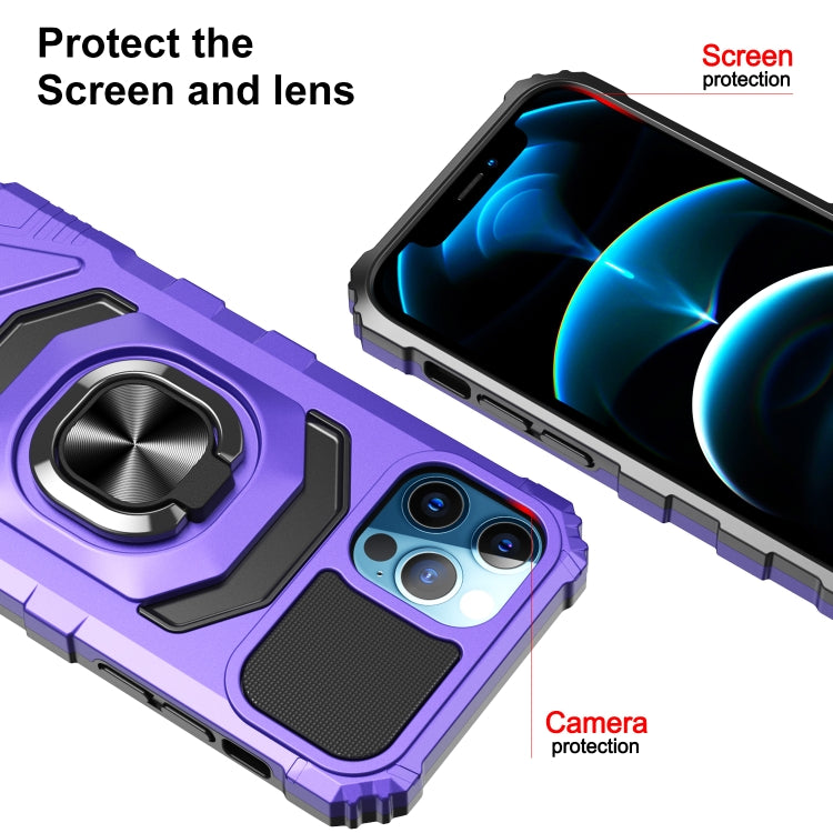 For iPhone 11 Pro Max 10 PCS Armor Magnetic PC + TPU Shockproof Case with 360 Degree Rotation Ring Holder