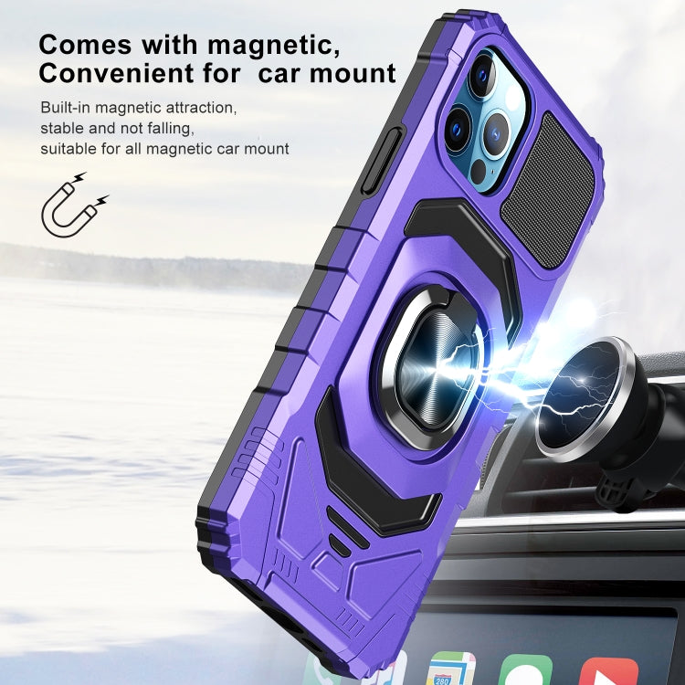 For iPhone 11 Pro Max 10 PCS Armor Magnetic PC + TPU Shockproof Case with 360 Degree Rotation Ring Holder