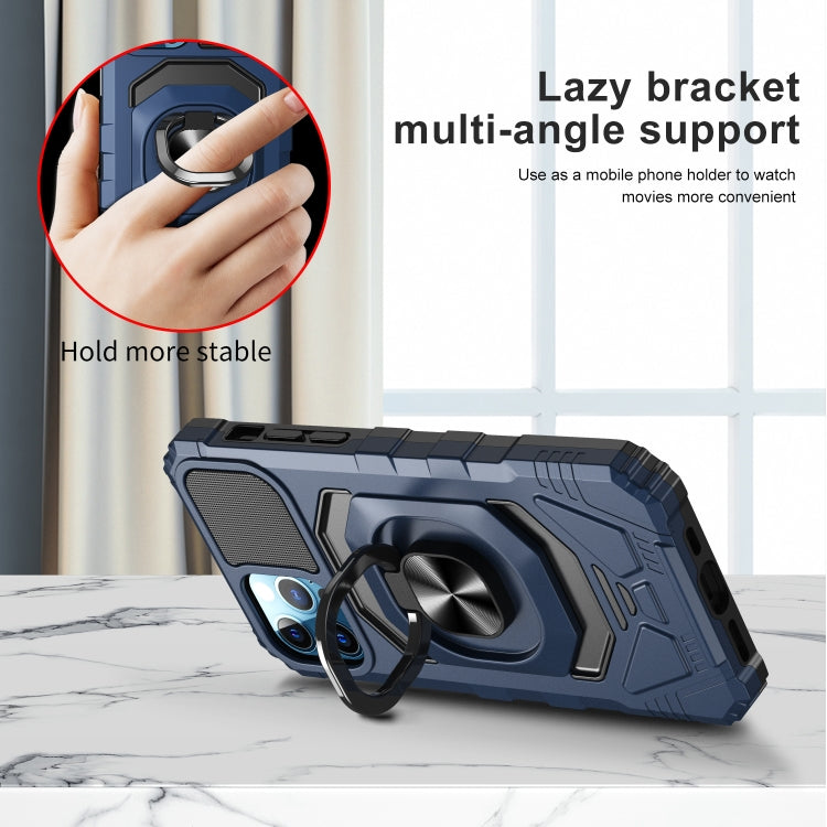 For iPhone 11 Pro Max 10 PCS Armor Magnetic PC + TPU Shockproof Case with 360 Degree Rotation Ring Holder