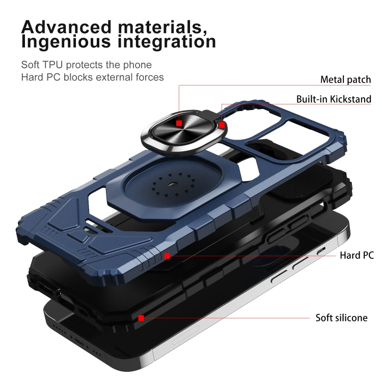 For iPhone 11 Pro Max 10 PCS Armor Magnetic PC + TPU Shockproof Case with 360 Degree Rotation Ring Holder