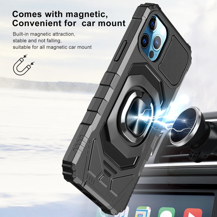 For iPhone 11 Pro Max 10 PCS Armor Magnetic PC + TPU Shockproof Case with 360 Degree Rotation Ring Holder