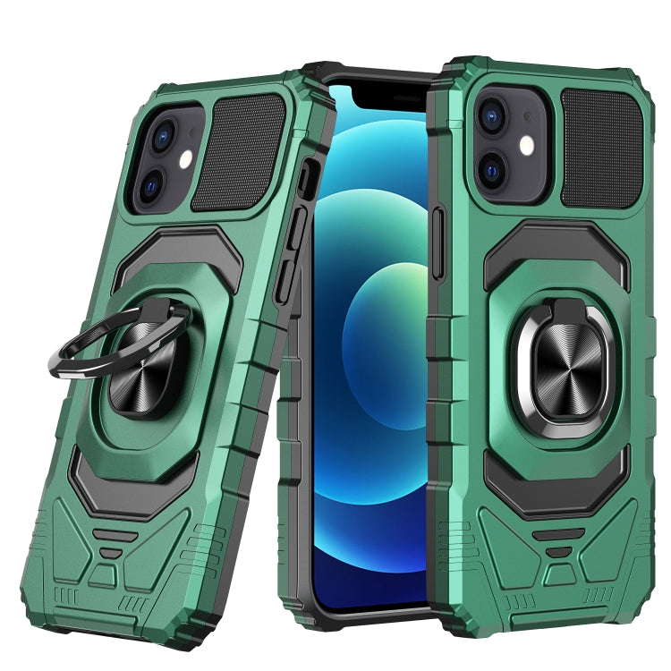 For iPhone 12 mini 10 PCS Armor Magnetic PC + TPU Shockproof Case with 360 Degree Rotation Ring Holder