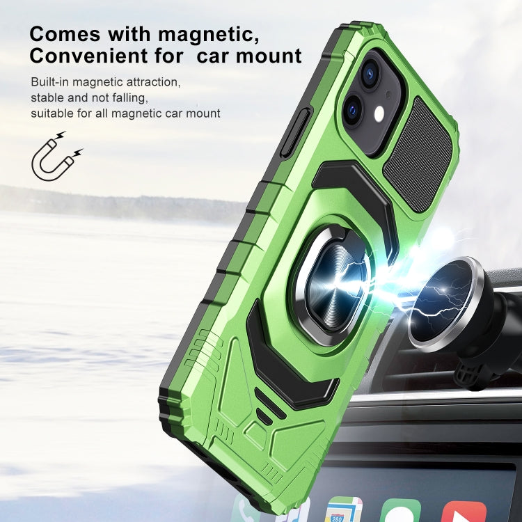 For iPhone 12 mini 10 PCS Armor Magnetic PC + TPU Shockproof Case with 360 Degree Rotation Ring Holder