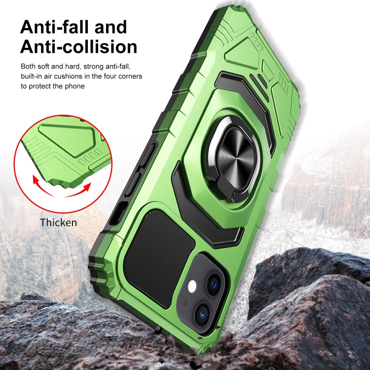 For iPhone 12 mini 10 PCS Armor Magnetic PC + TPU Shockproof Case with 360 Degree Rotation Ring Holder