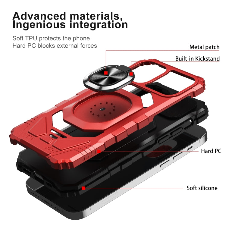 For iPhone 12 mini 10 PCS Armor Magnetic PC + TPU Shockproof Case with 360 Degree Rotation Ring Holder