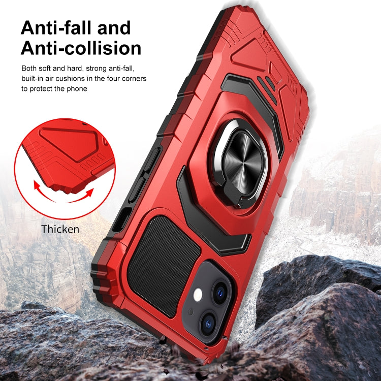 For iPhone 12 mini 10 PCS Armor Magnetic PC + TPU Shockproof Case with 360 Degree Rotation Ring Holder