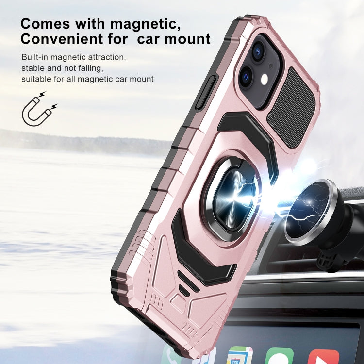 For iPhone 12 mini 10 PCS Armor Magnetic PC + TPU Shockproof Case with 360 Degree Rotation Ring Holder