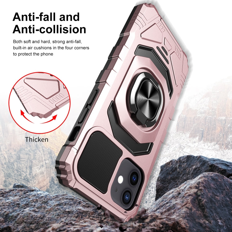 For iPhone 12 mini 10 PCS Armor Magnetic PC + TPU Shockproof Case with 360 Degree Rotation Ring Holder