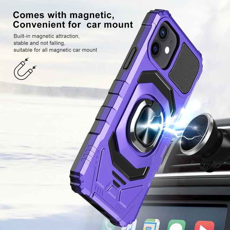 For iPhone 12 mini 10 PCS Armor Magnetic PC + TPU Shockproof Case with 360 Degree Rotation Ring Holder