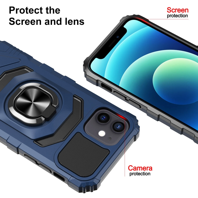 For iPhone 12 mini 10 PCS Armor Magnetic PC + TPU Shockproof Case with 360 Degree Rotation Ring Holder