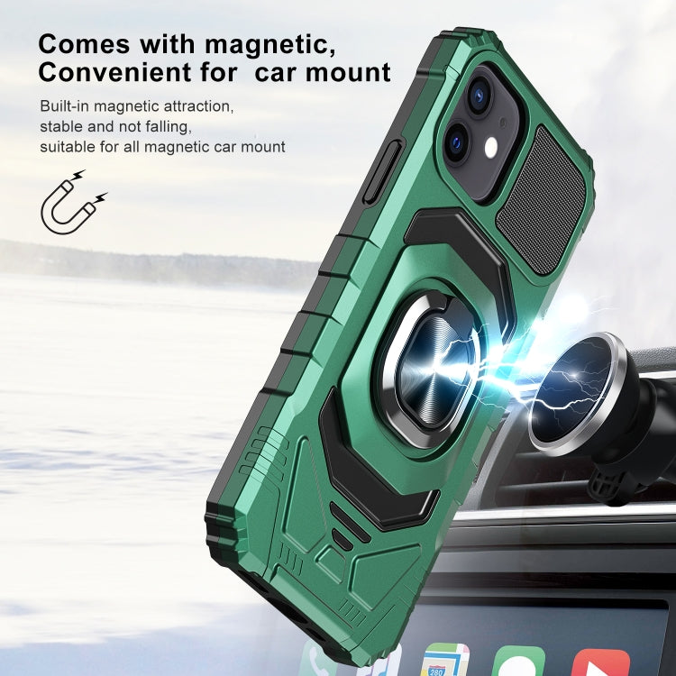 For iPhone 12 / 12 Pro 10pcs Armor Magnetic PC + TPU Shockproof Case with 360 Degree Rotation Ring Holder