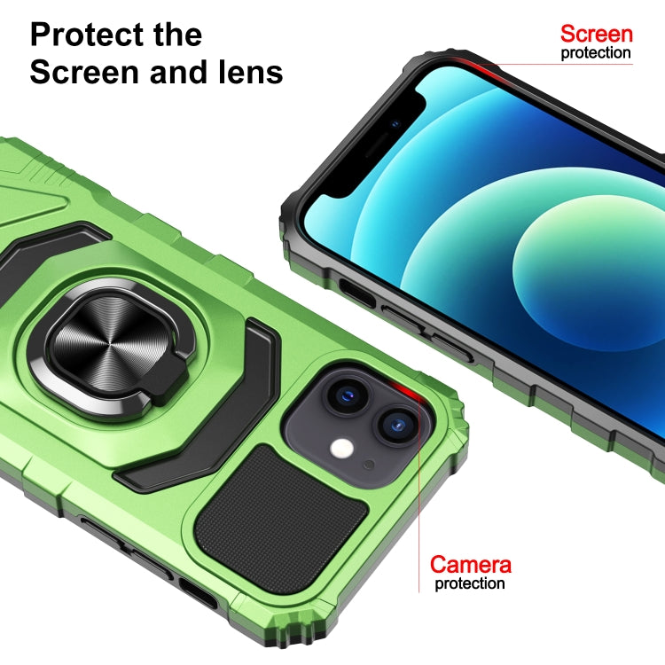 For iPhone 12 / 12 Pro 10pcs Armor Magnetic PC + TPU Shockproof Case with 360 Degree Rotation Ring Holder