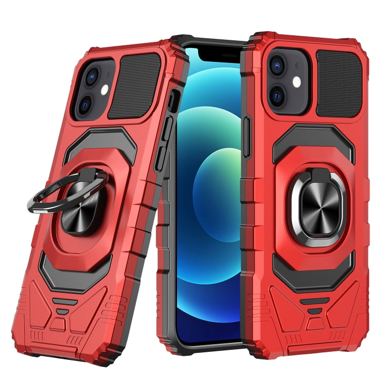 For iPhone 12 / 12 Pro 10pcs Armor Magnetic PC + TPU Shockproof Case with 360 Degree Rotation Ring Holder
