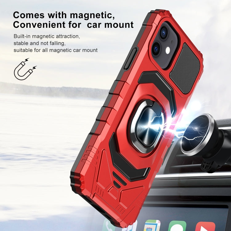 For iPhone 12 / 12 Pro 10pcs Armor Magnetic PC + TPU Shockproof Case with 360 Degree Rotation Ring Holder