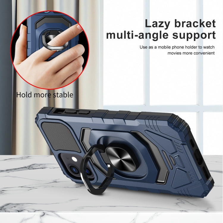 For iPhone 12 / 12 Pro 10pcs Armor Magnetic PC + TPU Shockproof Case with 360 Degree Rotation Ring Holder