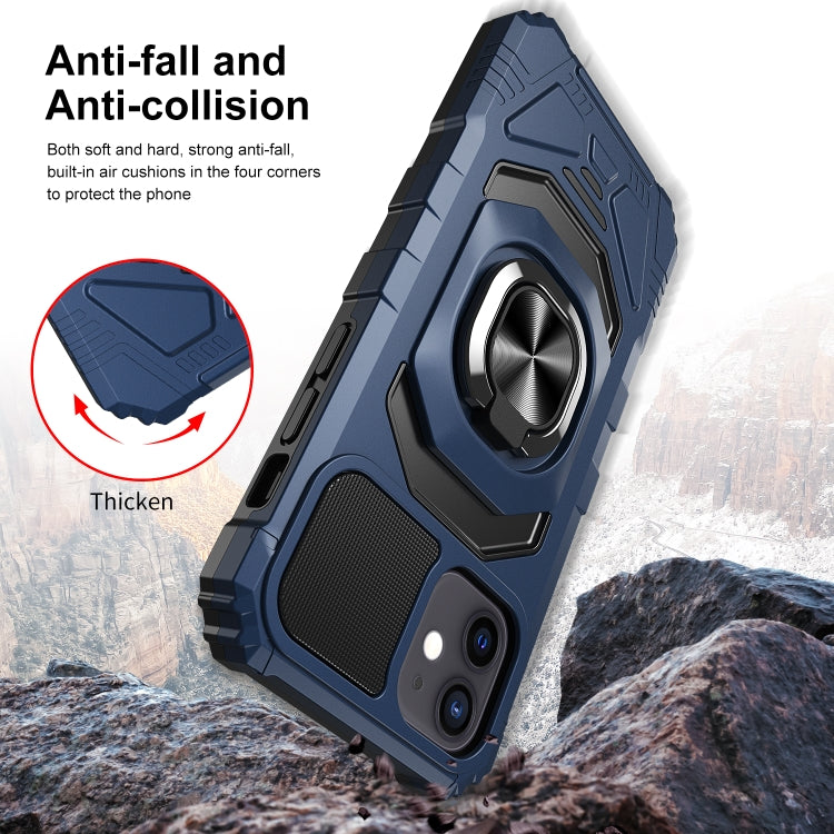 For iPhone 12 / 12 Pro 10pcs Armor Magnetic PC + TPU Shockproof Case with 360 Degree Rotation Ring Holder