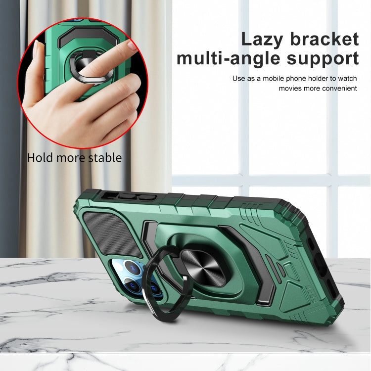 For iPhone 12 Pro Max 10 PCS Armor Magnetic PC + TPU Shockproof Case with 360 Degree Rotation Ring Holder