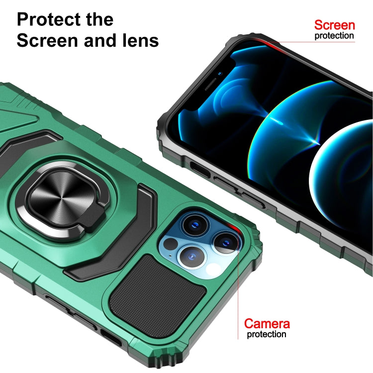 For iPhone 12 Pro Max 10 PCS Armor Magnetic PC + TPU Shockproof Case with 360 Degree Rotation Ring Holder