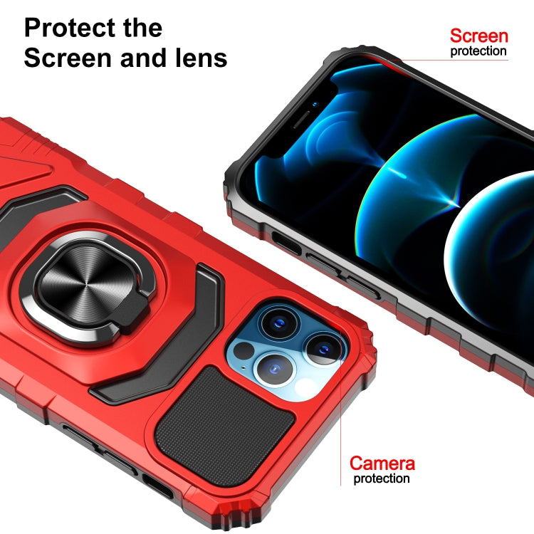 For iPhone 12 Pro Max 10 PCS Armor Magnetic PC + TPU Shockproof Case with 360 Degree Rotation Ring Holder