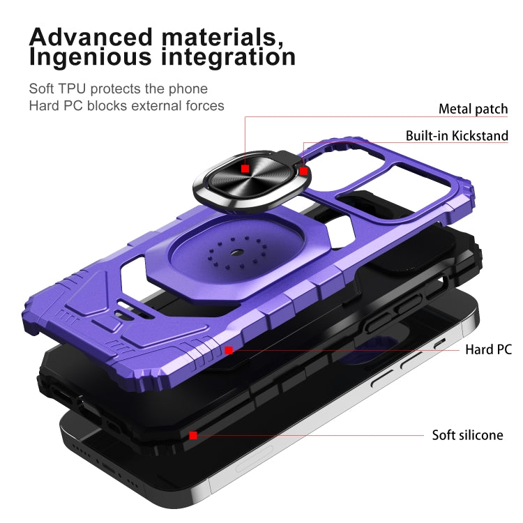 For iPhone 12 Pro Max 10 PCS Armor Magnetic PC + TPU Shockproof Case with 360 Degree Rotation Ring Holder