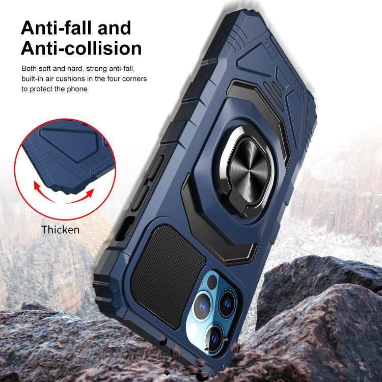 For iPhone 12 Pro Max 10 PCS Armor Magnetic PC + TPU Shockproof Case with 360 Degree Rotation Ring Holder